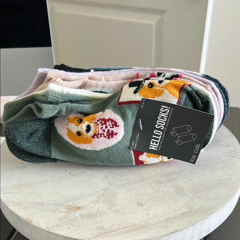 NWT! 6Pack Cute Dog Print Sock Set